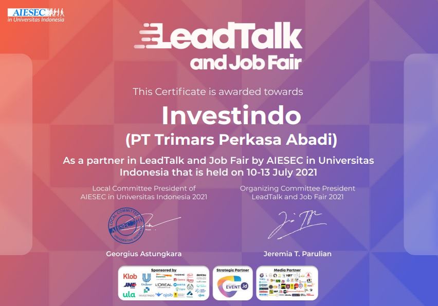 Investindo Supports LeadTalk & JobFair by AIESEC